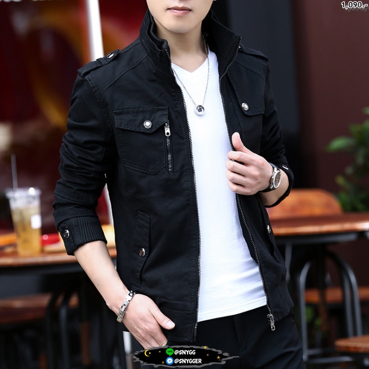 แจ็คเก็ตยีนส์ ทรงสลิม รุ่นขายดี★★★ สีดำ