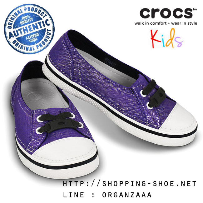 Crocs Kids Hover Skimmer Girl Metallic - Ultraviolet ของแท้ Outlet ไทยและอเมริกา