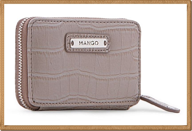 Mango - กระเป๋าใส่เศษสตางค์ สีเทาอ่อน