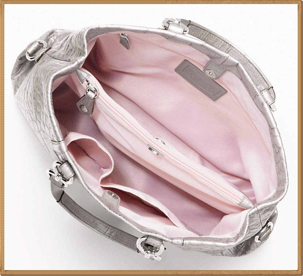 Coach Ashley Embossed Leather Croc Carryall Forest 20345