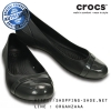 Crocs Women’s Cap Toe Flat - Black / Graphite ของแท้ Outlet ไทยและอเมริกา