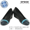 Crocs Women’s Cap Toe Wedge - Black / Nightfall ของแท้ Outlet ไทยและอเมริกา
