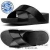 Fitflop Lulu Leather Cross Slide Black Mirror ของแท้ นำเข้าจาก USA และ UK