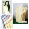 เสื้อแฟชั่นผ้าฮานาโกะ แขนกุด คอวี (สีเหลือง) จับจีบไหล่ ทรงสวยเรียบหรู สินค้าคุณภาพดี ใส่ได้ทุกโอกาส