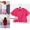 เสื้อแฟชั่น สีชมพู ผ้าฮานาโกะ ทรงสวย แบบน่ารักๆ เป็นหยักๆช่วงเอว เนื้อผ้านิ่ม อยู่ทรง ไม่ยับง่าย ใส่สบาย สินค้าคุณภาพ ราคาไม่แพง