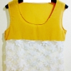 (หมดจ้า) เสื้อซีฟองแขนกุด สีเหลือง ครึ่งตัวล่างตัดแต่งด้วยผ้าลูกไม้แบบซีทรูเก๋ๆค่ะ