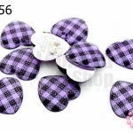 เพชรแต่ง หัวใจลายสก๊อต สีม่วง ไม่มีรู 16มิล(10ชิ้น)