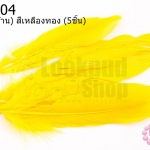 ขนนก(ก้าน) สีเหลืองทอง (5ชิ้น)