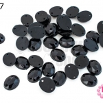 เพชรแต่ง ทรงรี สีดำ มีรู 8X10มิล(20ชิ้น)