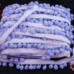 ปอมเส้นยาว ผ้าแถบ สีม่วง กว้าง 2.5ซม (1หลา/90ซม)