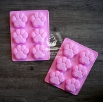 พิมพ์ซิลิโคน 6 ช่อง ลายเท้าหมา (คละสี)