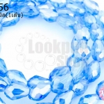 คริสตัลจีน ทรงหยดน้ำ สีน้ำเงินอ่อน 6มิล(1เส้น)