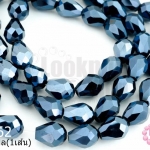 คริสตัลจีน ทรงหยดน้ำ สีตะกั่ว 6มิล(1เส้น)