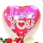 ลูกโป่งฟลอย์รูปหัวใจ พิมพ์ลาย I LOVE YOU ไซส์ 18 นิ้ว - I Love You Heart Shape Foil Balloon / Item No. TL-E001