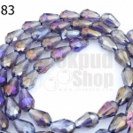 คริสตัล ทรงหยดน้ำ สีม่วงอ่อนรุ้ง 8มิล(1เส้น)