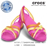 Crocs Women’s Huarache Flat - Fuchsia / Grapefruit ของแท้ Outlet ไทยและอเมริกา