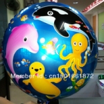 ลูกโป่งฟลอย์ลายการ์ตูนสัตว์น้ำทะเล ทรงกลม - Sea World Round shape Foil Balloon / Item No. TL-A008
