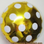 ลูกโป่งฟลอย์ทรงกลม Polk Dot สีทอง ไซส์ 18 นิ้ว - Round Shape Balloon Polka Dot Gold Color 18" / Item No. TL-G033
