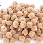 ปอมปอมไหมพรม สีน้ำตาลอ่อน (พาลเทล) 3ซม. (100 ลูก)