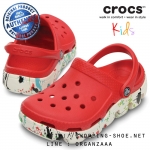 Crocs Duet Sport Splatter Graphic Clog Kids - Red/White ของแท้ Outlet ไทยและอเมริกา