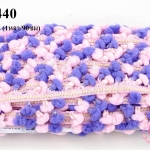 ปอมเส้นยาว สีชมพู-ม่วง กว้าง 2ซม (1หลา/90ซม)