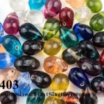 ลูกปัดแก้ว ทรงหยดน้ำ คละสี 10x15มิล (1ขีด/100กรัม)