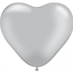 ลูกโป่งหัวใจเนื้อเมททัลลิก สีเงิน ไซส์ 12 นิ้ว แพ็คละ 10 ใบ (Heart Shape Balloon-Metallic Silver Color)