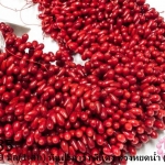 หินปะการัง สีแดง ทรงหยดน้ำ 5X9มิล (จีน) (1เส้น)