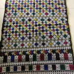 P397 ผ้าปักลายกางเกง ลายปักโบราณ โทนสีขาว เป็นงานปักเก่า