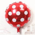 ลูกโป่งฟลอย์ทรงกลม Polk Dot สีแดง ไซส์ 18 นิ้ว - Round Shape Balloon Polka Dot Red Color 18" / Item No. TL-G033