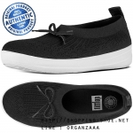 Fitflop Uberknit Slip On Ballerina With Bow All Black ของแท้ นำเข้าจาก USA และ UK