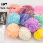 ปอมปอมไหมพรม คละสีพาลเทล 5 ซม(10ลูก)