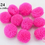 ปอมปอมไหมพรม สีชมพู 1ซม (10ชิ้น)