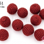 ลูกปัดเม็ดถัก สีน้ำตาลเข้ม 20มิล(10ชิ้น)