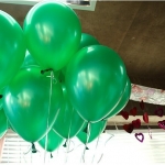 ลูกโป่งกลม เนื้อเมททัลลิก สีเขียวเข้ม ไซส์ 10 นิ้ว แพ็คละ 10 ใบ (Round Balloon Size 10" - Metallic Dark Green Latex Balloons)