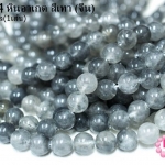 หินอาเกต สีเทา 12 มิล (จีน) (1เส้น)