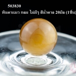 หินตาแมว กลม ไม่มีรู สีน้ำตาล 20มิล (1ชิ้น)