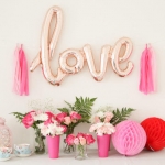 ลูกโป่งฟลอย์ข้อความ LOVE Balloon สีทองโอรส ไซส์ 75 X 55 cm./ Item No.TL-E063