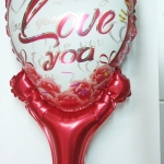 บอลลูนเป่าลม ทรงหัวใจ พิมพ์ลาย LOVE YOU หัวใจสีแดง / Item No. TL-M012