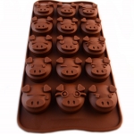 พิมพ์ซิลิโคนรูปหน้าหมู (คละสี)