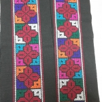 ผ้าปักลายอาข่า สีโทนแดง ผืนยาว