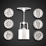 พิมพ์ขนมไหว้พระจันทร์แบบสปริง ขนาดกด 50 กรัม ลายผลไม้