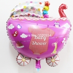 บอลลูนฟลอย์ รถเข็นเด็ก สีชมพู - Baby Pink Cart Foil Balloons / Item No. TL-C009