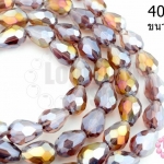 คริสตัลจีน ทรงหยดน้ำ สีม่วงอ่อนรุ้ง 6มิล(1เส้น)