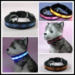 ปลอกคอ LED ลาย Pluto Collar สีฟ้า ไซส์ M สำหรับสุนัข