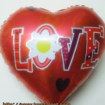ลูกโป่งฟลอย์รูปหัวใจ พิมพ์ลาย LOVE สีแดง ไซส์ 18 นิ้ว - LOVE Heart Shape Foil Balloon / Item No.TL-E018