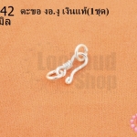 ตะขอ งอ.งู เงินแท้ 5X10มิล(1ชุด)