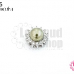 จี้คริสตัลSwarovkiCrystalล้อมมุกสีเขียวขี้ม้า 17มิล(1ชิ้น)