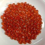 ลูกปัดแก้ว ทรงหยดน้ำ สีส้มเข้ม 6x8มิล (1ขีด/100กรัม)