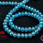 คริสตัลจีน ทรงซาลาเปา สีฟ้า 8 มิล (1เส้น)